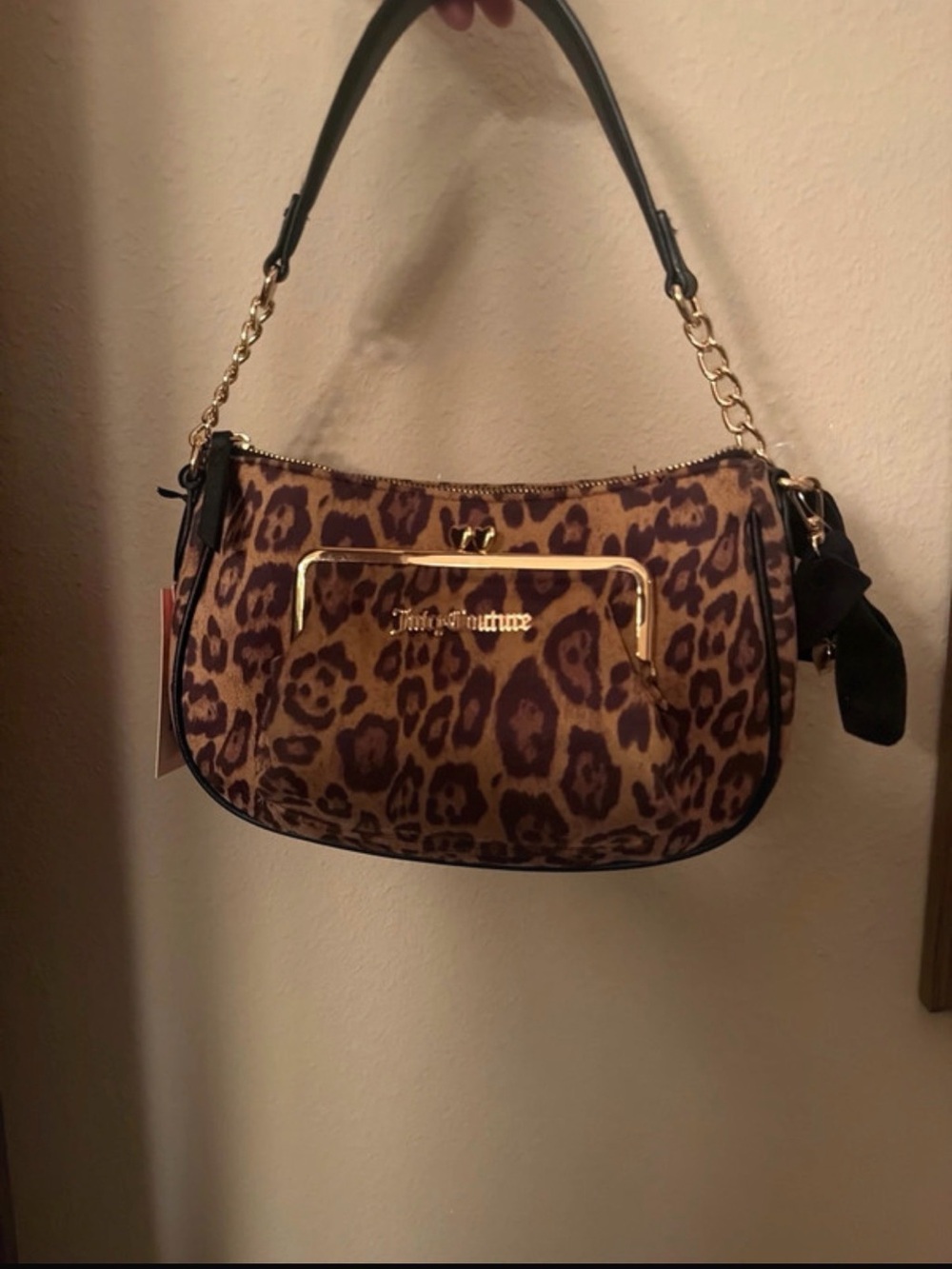Juicy Couture Leopard Print Shoulder Bag in Brown and Tan